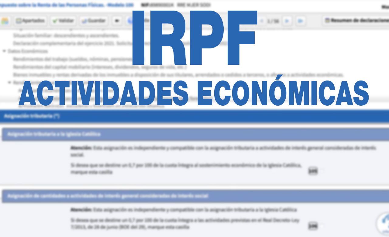 EAF17:IRPF, Actividades económicas